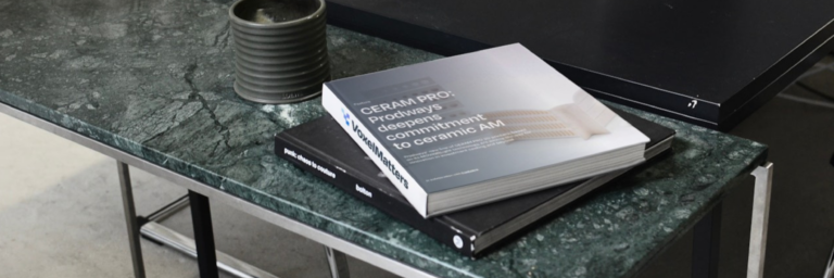 Download VoxelMatters' eBook to explore cutting-edge ceramic 3D printing technologies, including Prodways' CERAM PRO systems and industry insights.